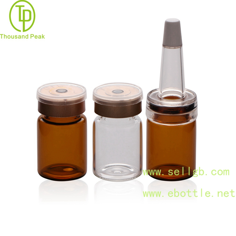 TP-2-03 5ml 透明棕色 精华素瓶配进口材质喇叭头