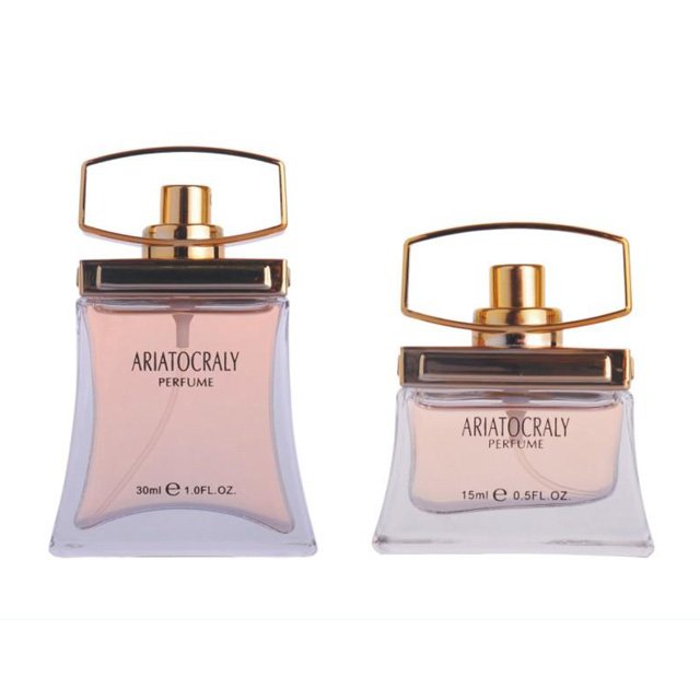 经典正方形100ml倒空玻璃香水瓶与黑色盒盖